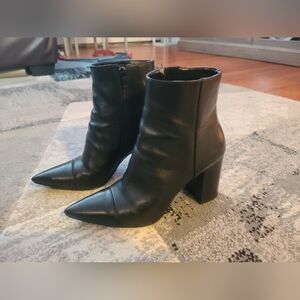 Nine West Black Leather Booties